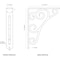 Ekena Millwork Tristan Wrought Iron Bracket, (Single center brace), Antiqued Brass 1 1/2"W x 7 1/2"D x 10"H BKTM01X07X10STNABS - alternate 7